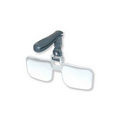 Set of clip-on, flip-up magnifying glasses